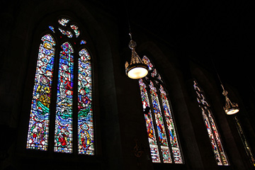 Stained glass of St Salvator's Chapel