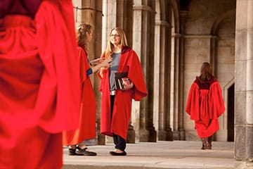 Students in red robes