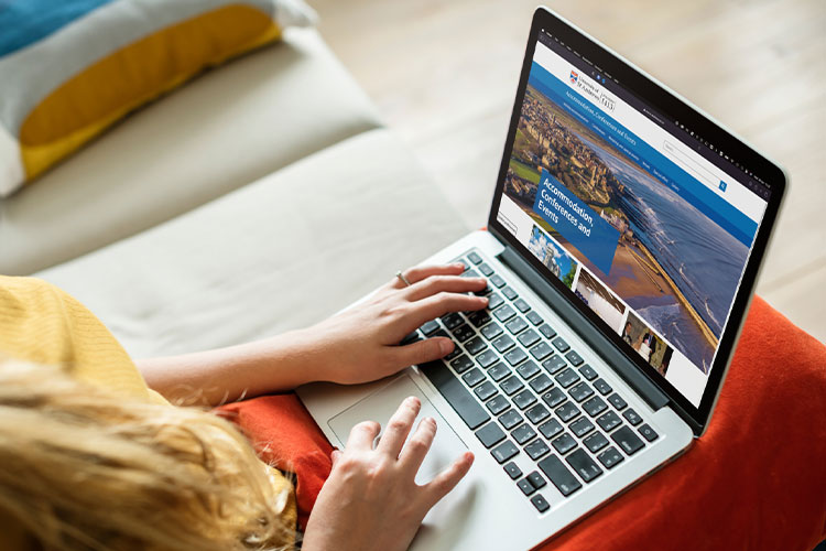 Woman using a laptop