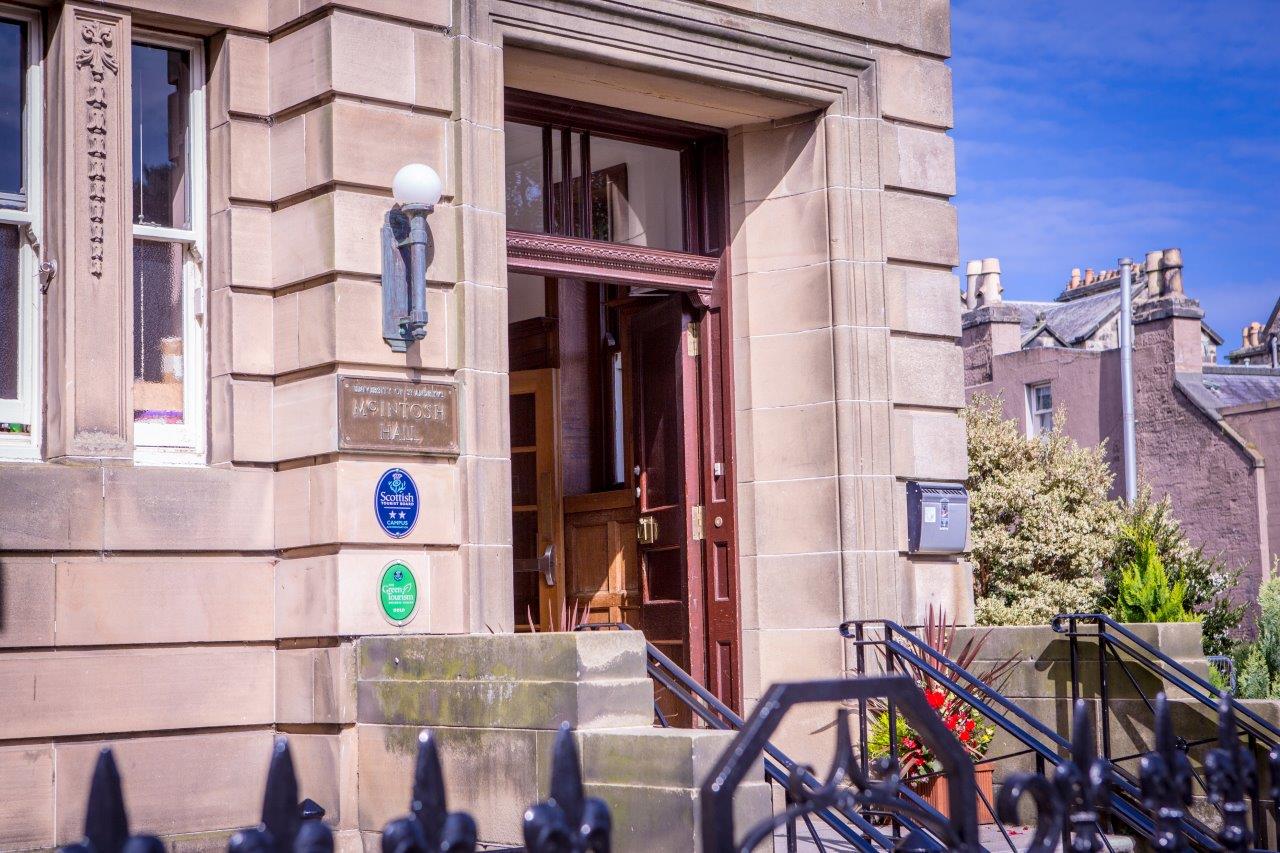 Main entrance to McIntosh Hall