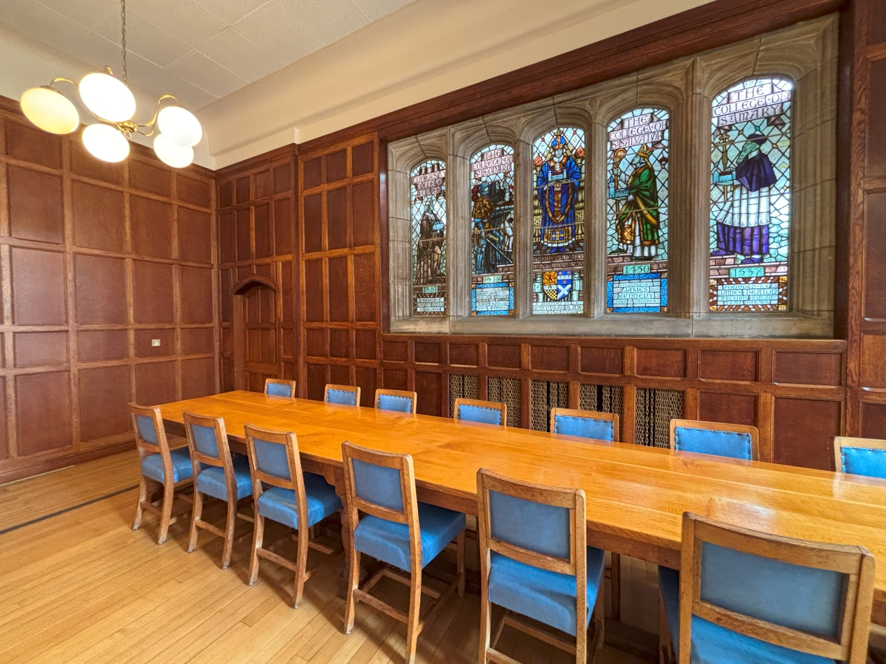 Top table in dining room at St Salvator's Hall