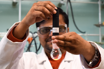 Student in lab