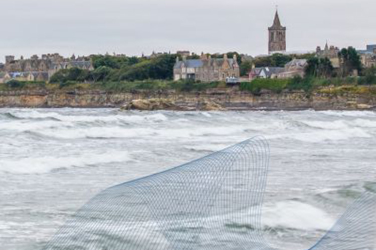 st andrews view with waves pattern