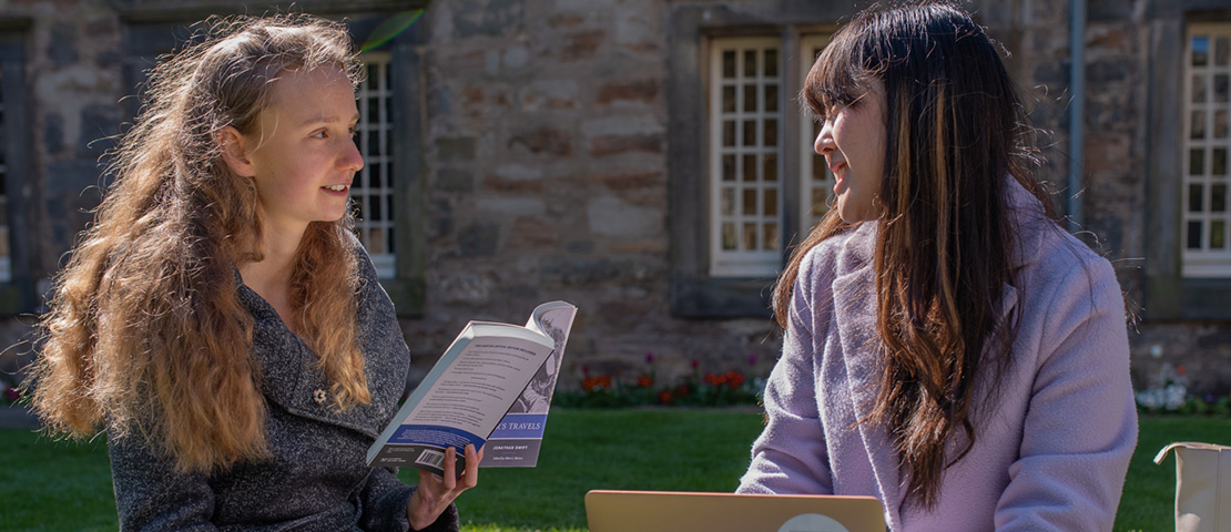 students sitting in st marys quad