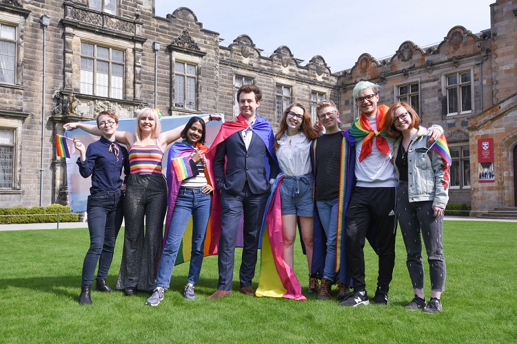 Students standing outside Lower College Hall
