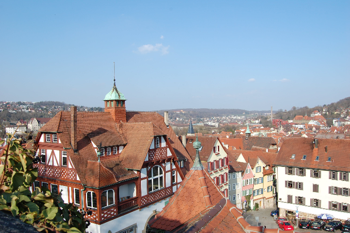 A picture of the Tübingen skyline in Germany