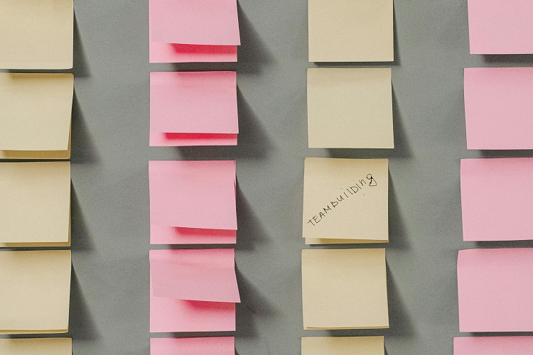 Some sticky notes on a wall
