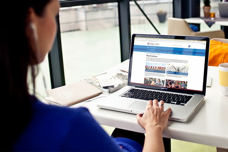 Woman using laptop