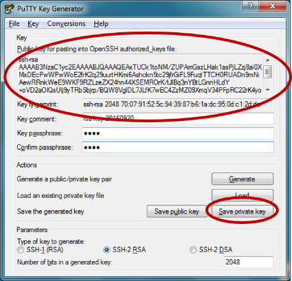 PuTTYgen screenshot