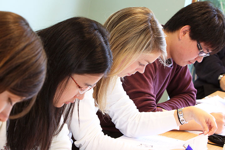 International foundation students in a classroom