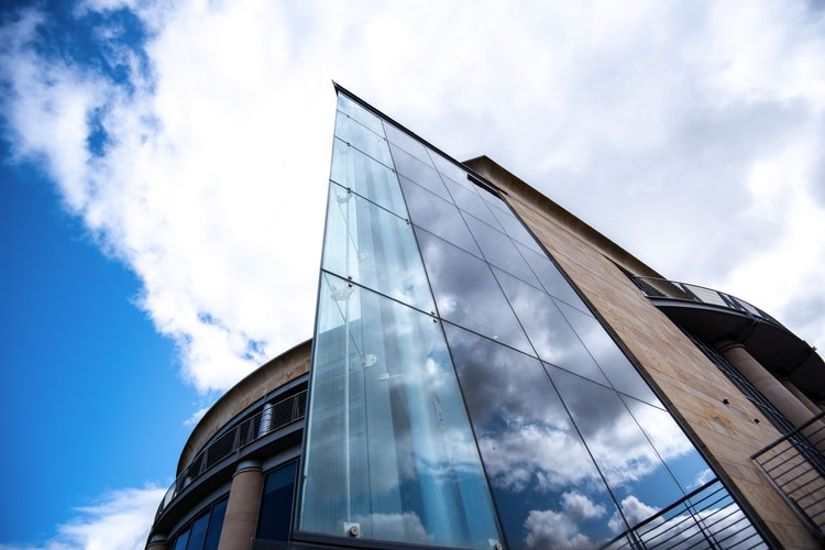Photo of the Gateway building glass corner