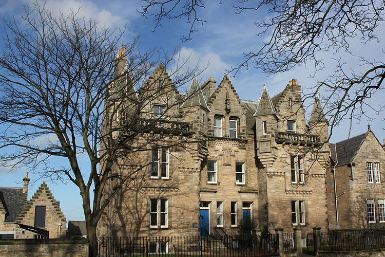 The impressive Scottish Baronial building housing Philosophy