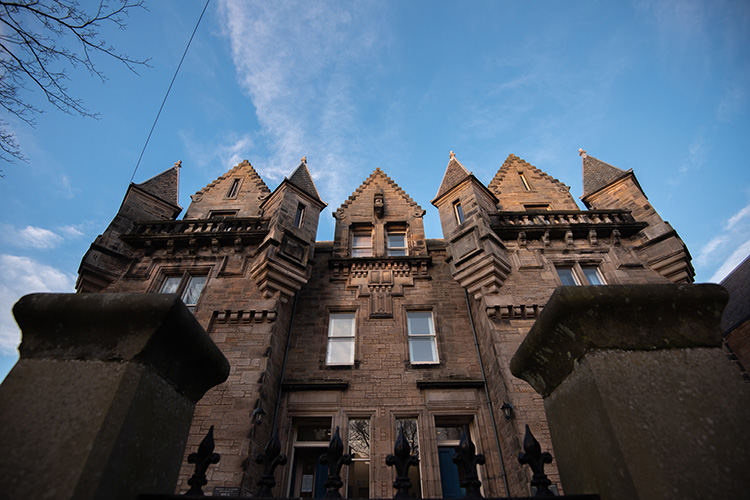Exterior of Edgecliffe building through the railings
