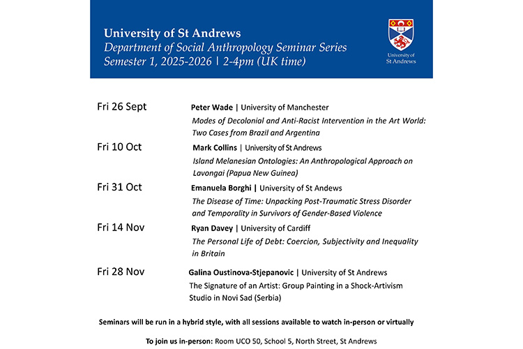 Departmental Seminars 2025-6