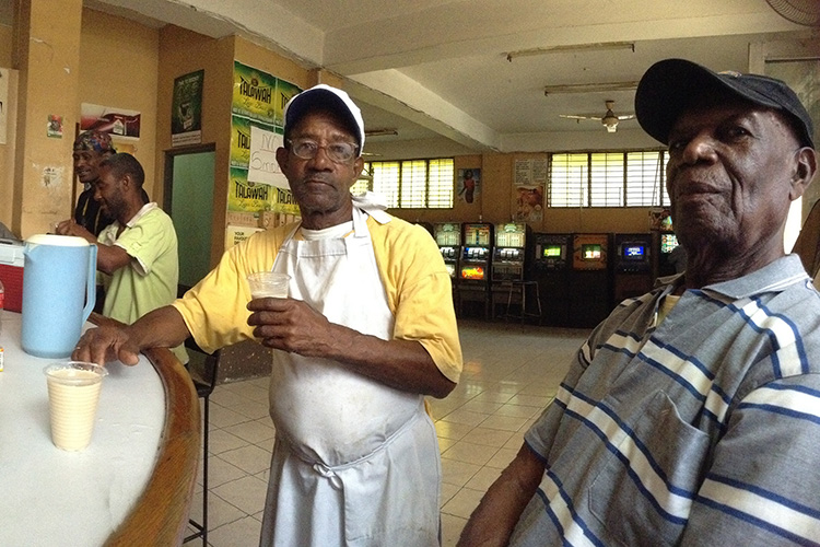 Men in a Carribean bar