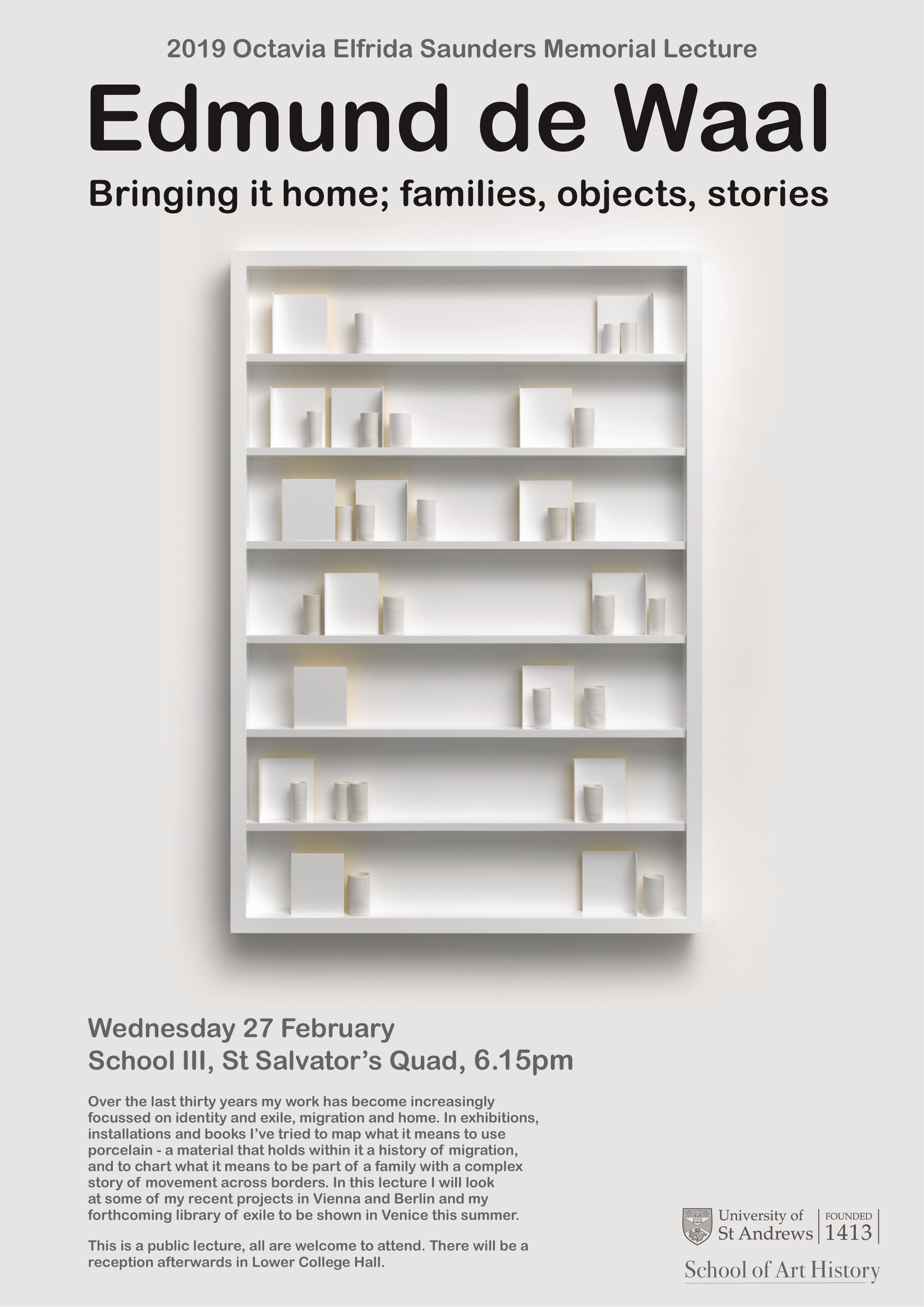 Saunders Lecture 2019 poster