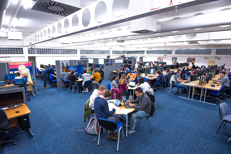 Students working in the lab