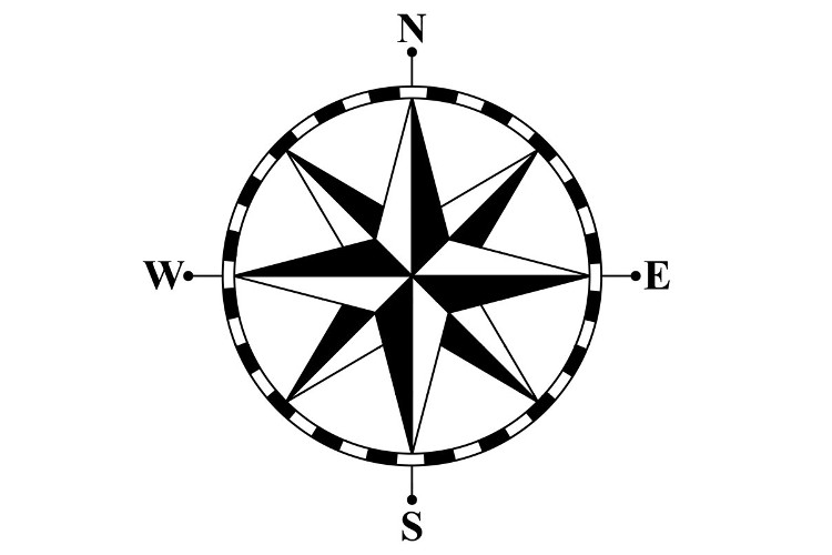 A illustration of a polar compass