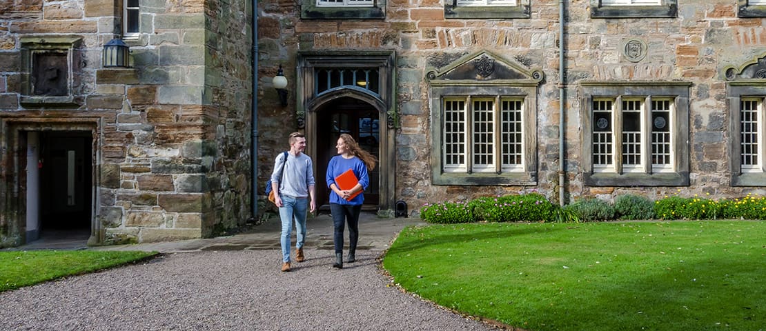 Students walking through St Marys Quad