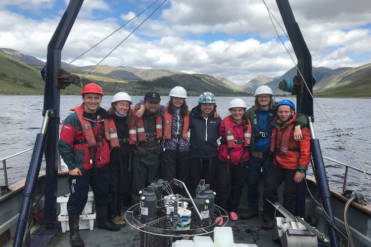 students on a boat