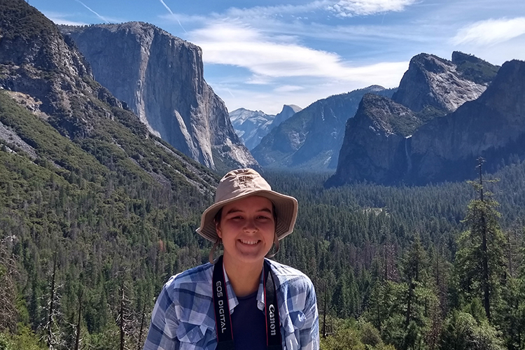 Graduate Charlotte Gordon in Yosemite