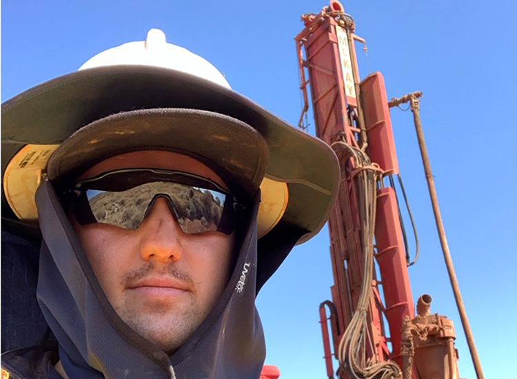 Graduate Duncan Harle on drilling trip