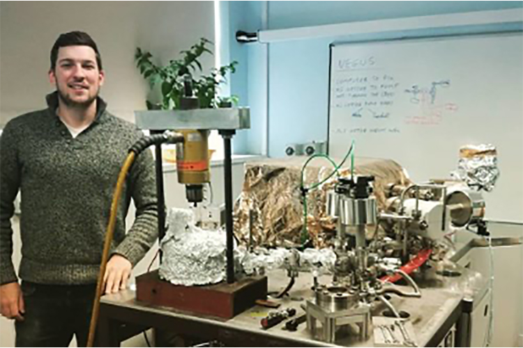 Graduate James Crosby in the laboratory