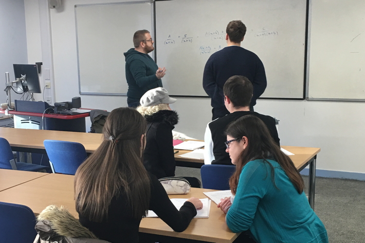 Students attending an examples class
