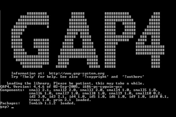 GAP laid out in computer print-out style