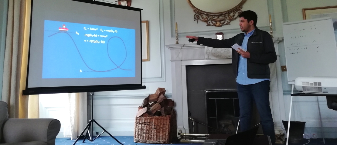 A research student giving a seminar