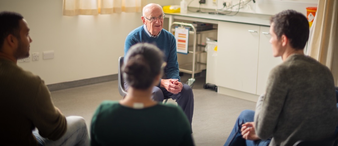 A volunteer patient session