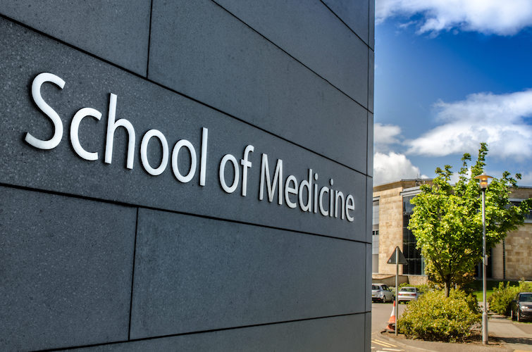 The School of Medicine sign
