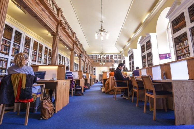 Students in the King James VI library, University of St Andrews
