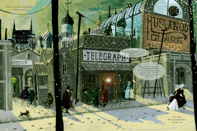 Quaint winter street