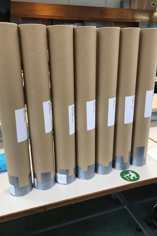 Laboratory kit parcelled up.
