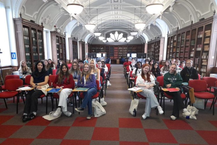 Sutton Trust students gather in the old library