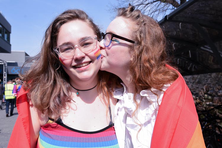 Two lgbtiq+ students at Pride
