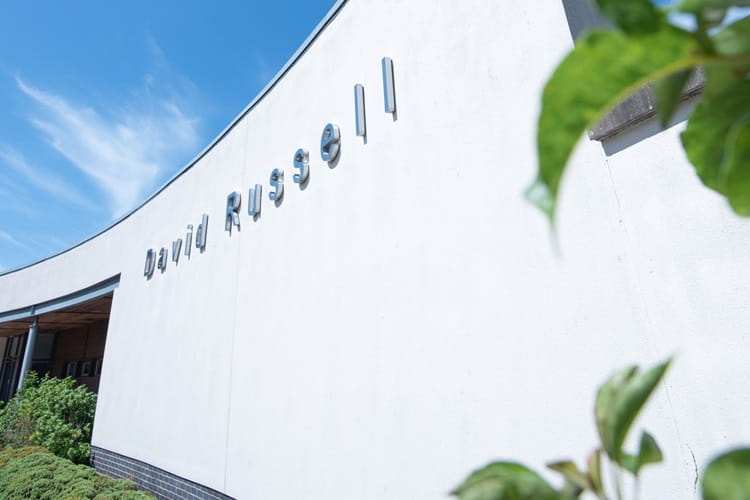 Entrance to a building called David Russell