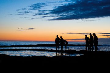 East sands at sunset
