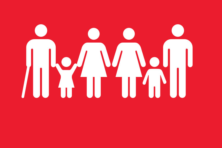 Graphic of a family holding hands