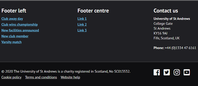 Large WordPress footer